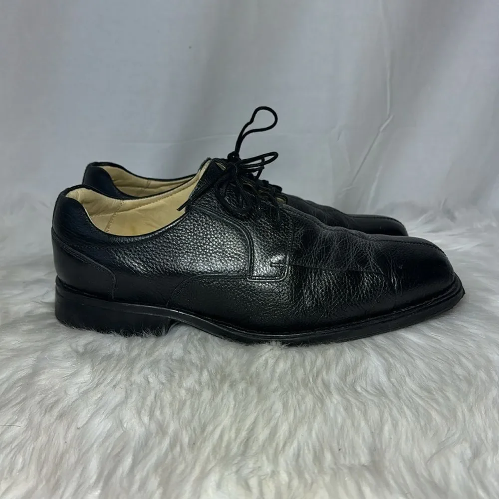 Belvedere Bay Bridge Black Leather Lace Up.Oxfords‎ Sz 10.5 EEE WIDE WIDTH